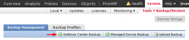 Backup and Restore FirePOWER Management Center