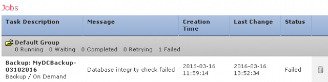Database integrity check failed on FirePOWER 