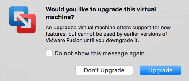 Vmware fusion upgrade virtual machine automatically