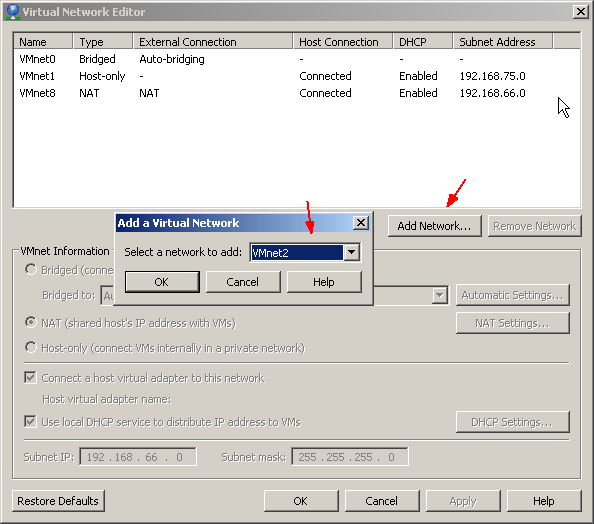 Vmware workstation virutal networks for Cisco virl