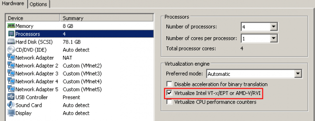 CiscoVirlVmwareWorkstation VT-X 